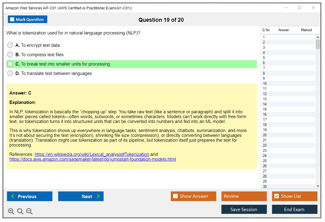 Amazon AWS AIF-C01 (AWS Certified AI Practitioner Exam(AI1-C01)) Exam Simulator Test Engine Exam Prep 19