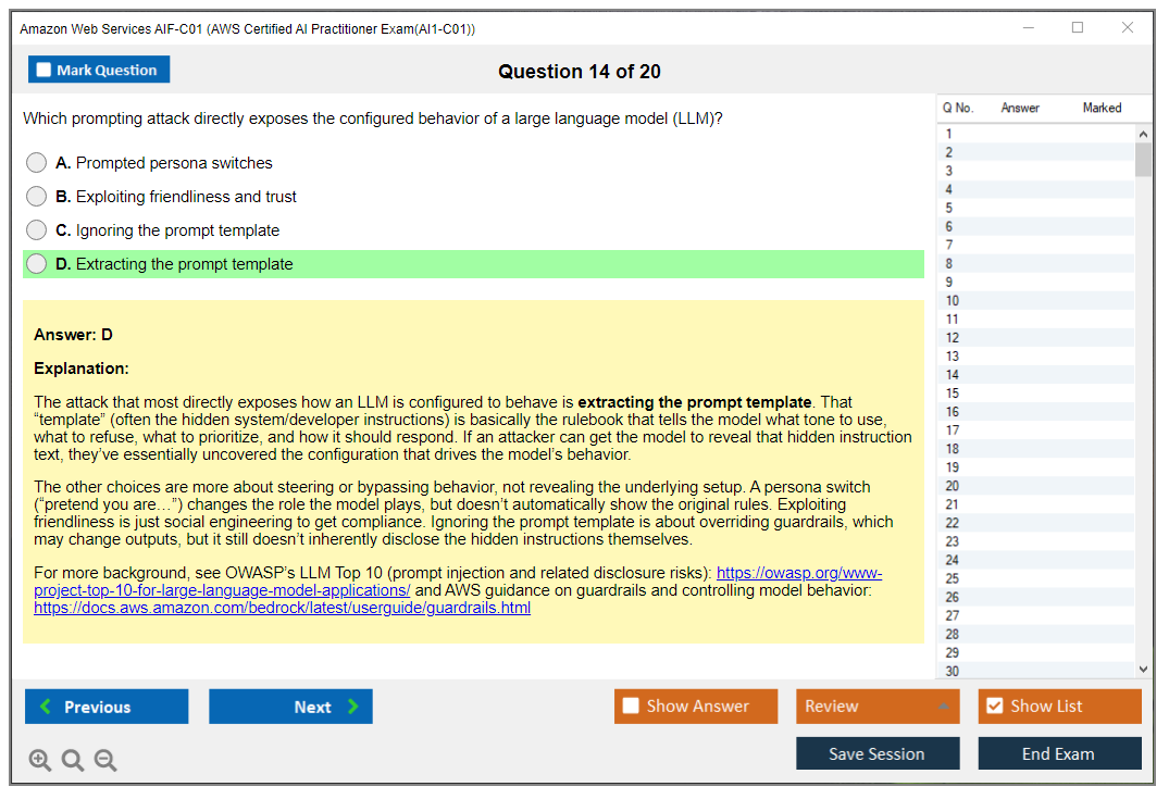 Amazon AWS AIF-C01 (AWS Certified AI Practitioner Exam(AI1-C01)) Exam Simulator Test Engine Exam Prep 14