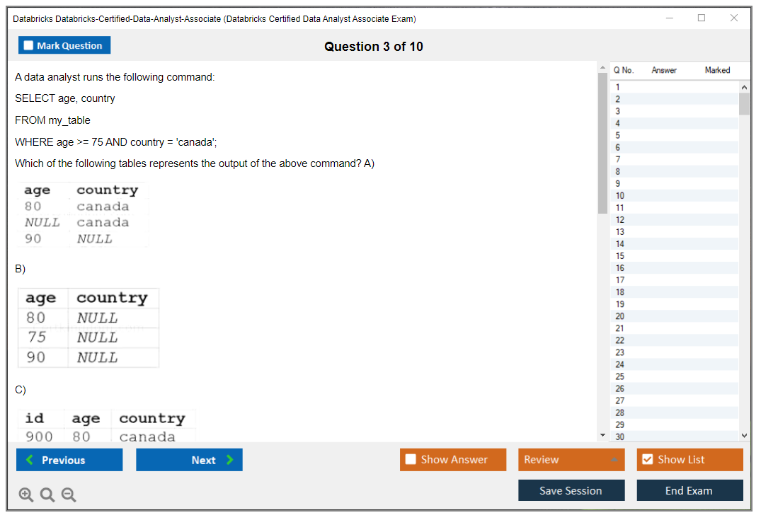 Databricks Databricks-Certified-Data-Analyst-Associate (Databricks Certified Data Analyst Associate Exam) Exam Simulator Test Engine Exam Prep 3