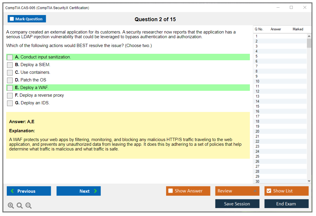 CompTIA CAS-005 (CompTIA SecurityX Certification Exam) Exam Simulator Test Engine Exam Prep 2