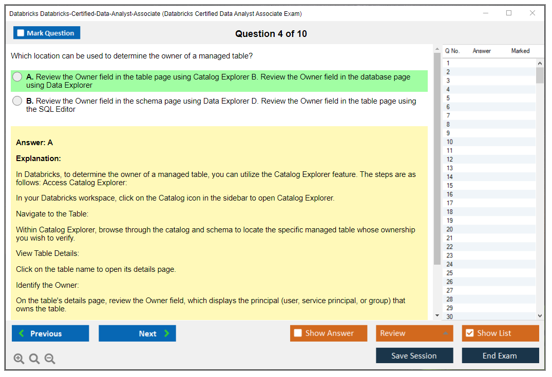 Databricks Databricks-Certified-Data-Analyst-Associate (Databricks Certified Data Analyst Associate Exam) Exam Simulator Test Engine Exam Prep 4
