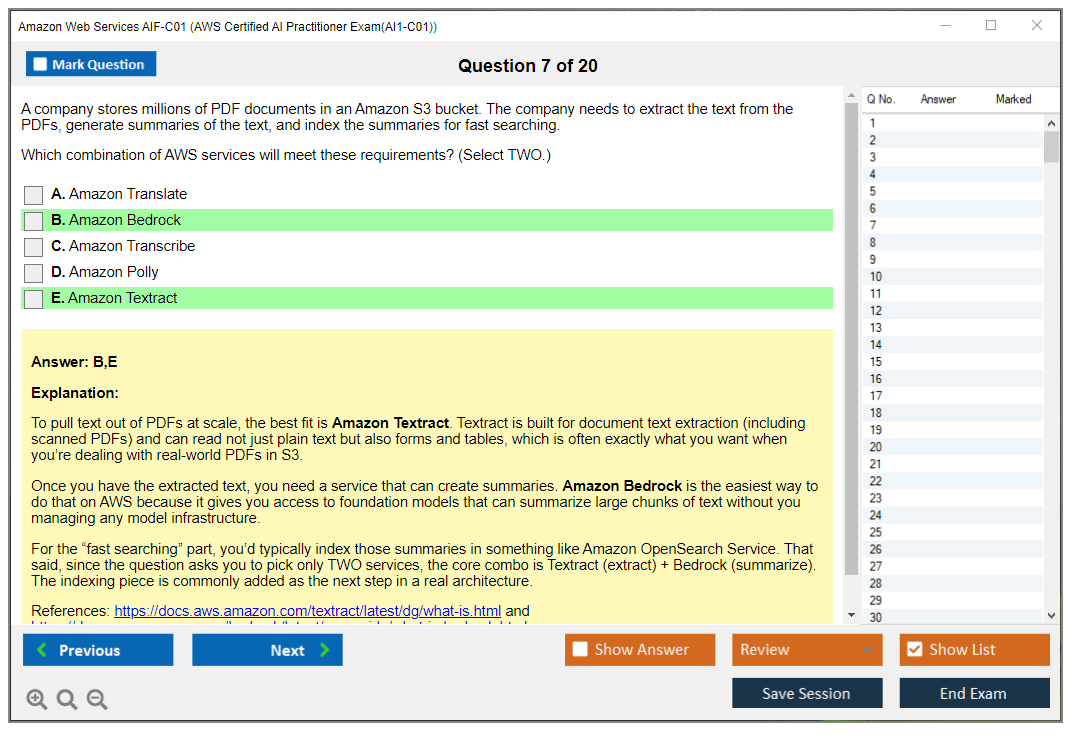 Amazon AWS AIF-C01 (AWS Certified AI Practitioner Exam(AI1-C01)) Exam Simulator Test Engine Exam Prep 7