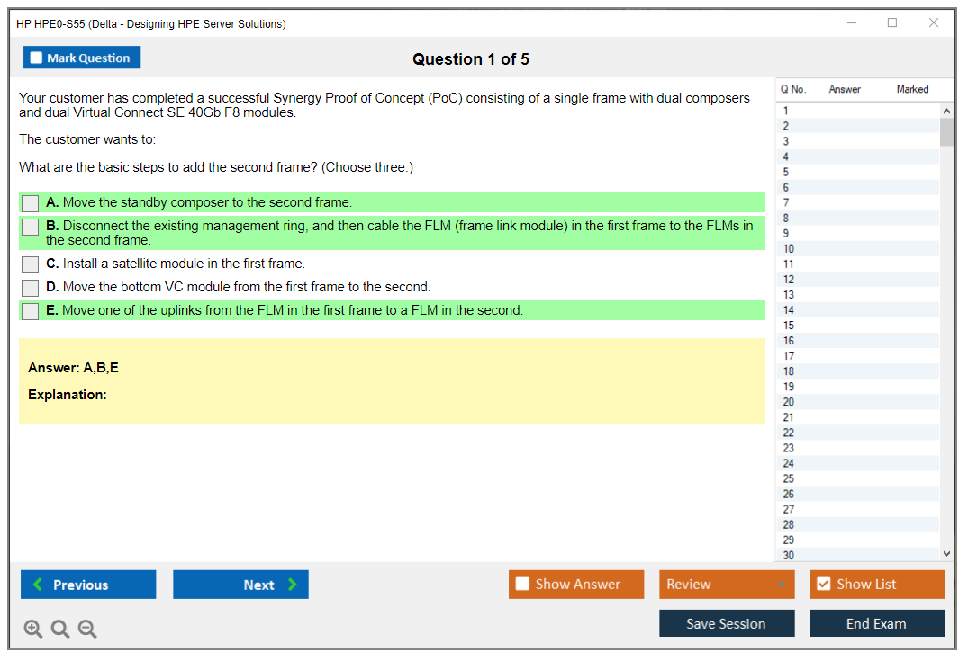 HP HPE0-S55 (Delta - Designing HPE Server Solutions) Exam Simulator Test Engine Exam Prep 1