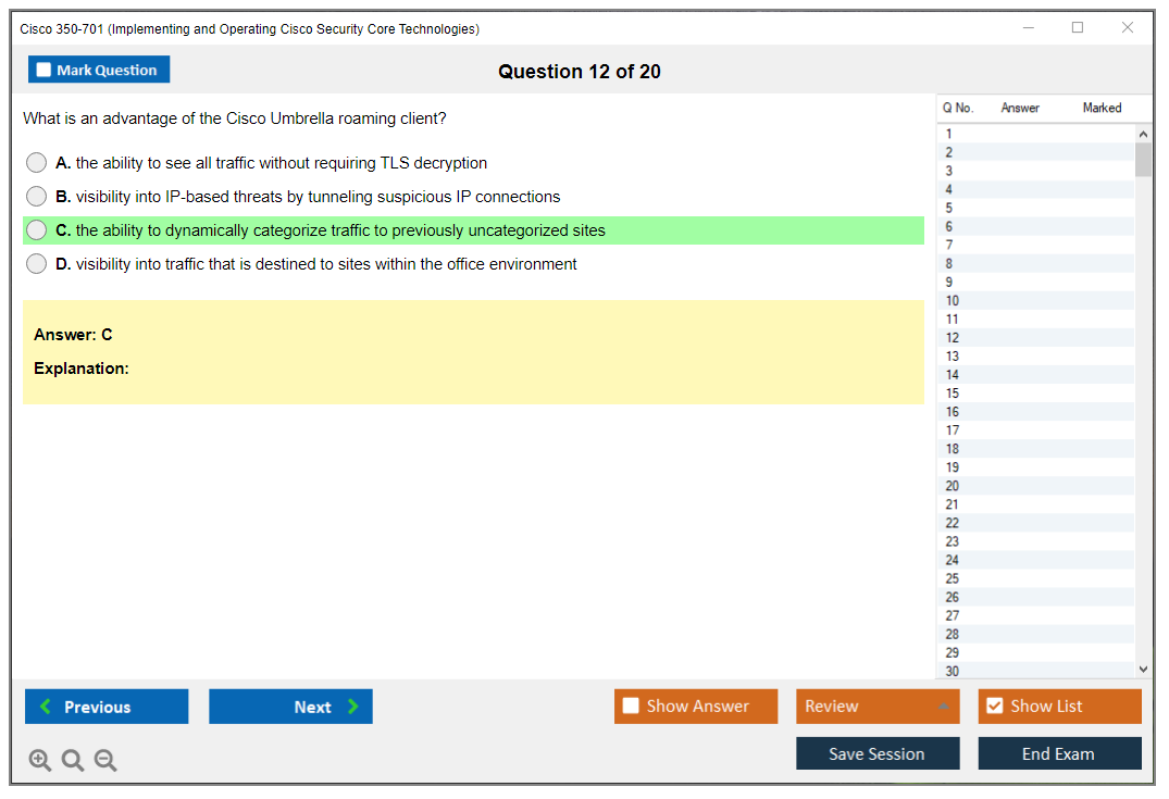 Cisco 350-701 (Implementing and Operating Cisco Security Core Technologies (SCOR 350-701)) Exam Simulator Test Engine Exam Prep 12