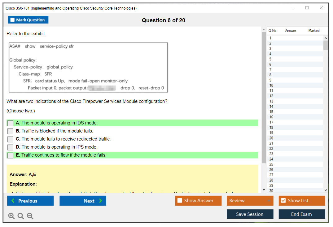 Cisco 350-701 (Implementing and Operating Cisco Security Core Technologies (SCOR 350-701)) Exam Simulator Test Engine Exam Prep 6