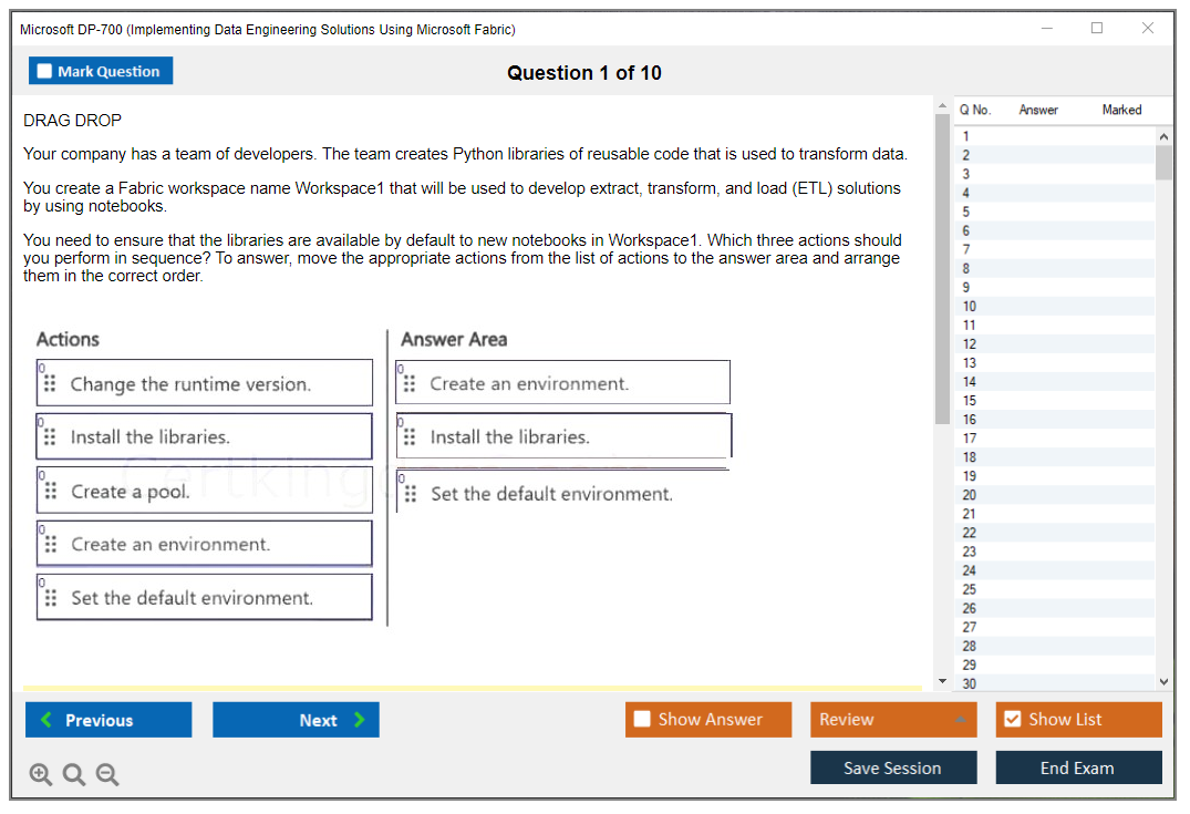 Microsoft DP-700 (Implementing Data Engineering Solutions Using Microsoft Fabric) Exam Simulator Test Engine Exam Prep 1