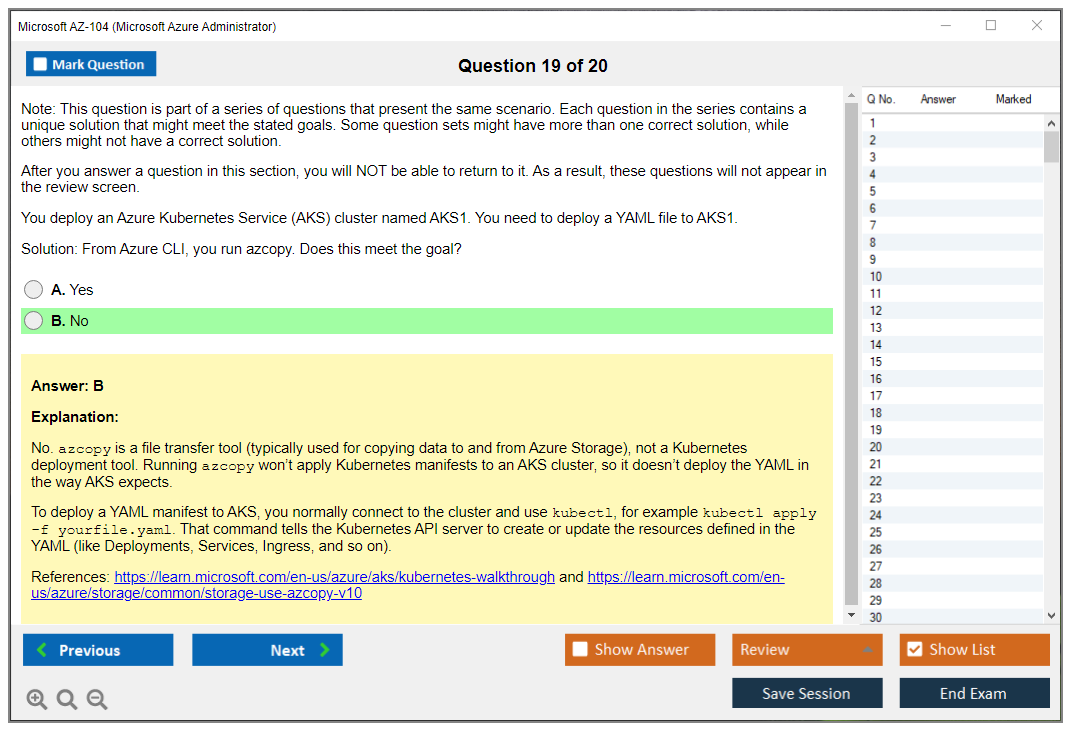 Microsoft AZ-104 (Microsoft Azure Administrator) Exam Simulator Test Engine Exam Prep 19
