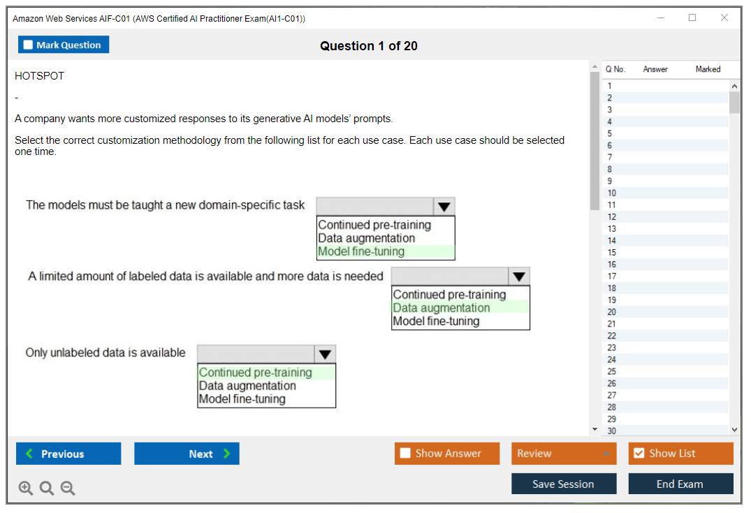 Amazon AWS AIF-C01 (AWS Certified AI Practitioner Exam(AI1-C01)) Exam Simulator Test Engine Exam Prep 1