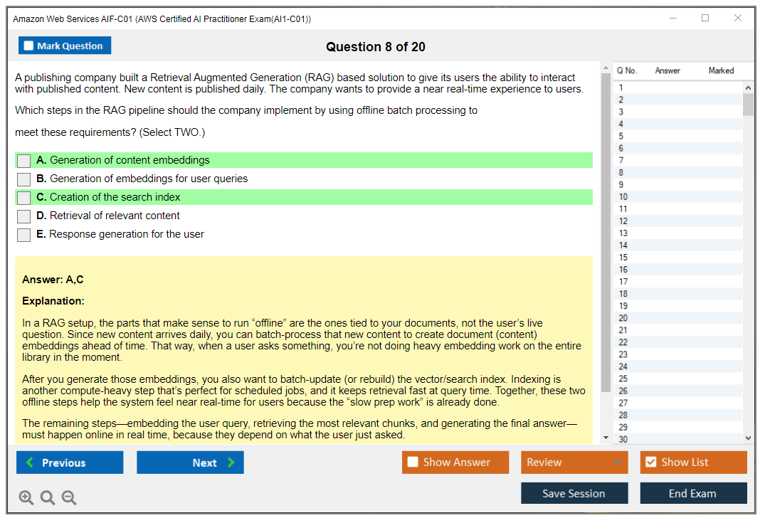 Amazon AWS AIF-C01 (AWS Certified AI Practitioner Exam(AI1-C01)) Exam Simulator Test Engine Exam Prep 8